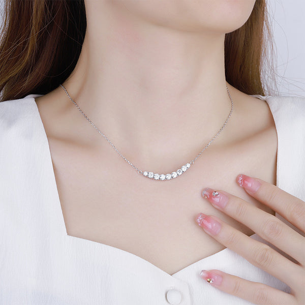 S925 Silver-plated Moissanite layer Pendant Necklace