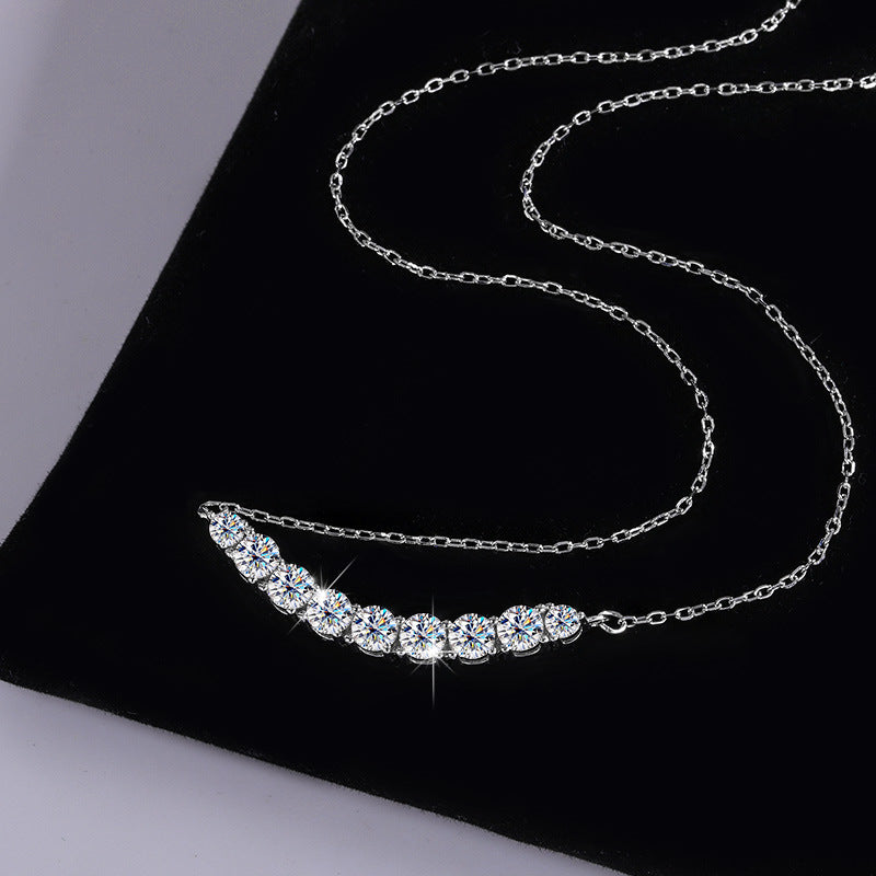 S925 Silver-plated Moissanite layer Pendant Necklace