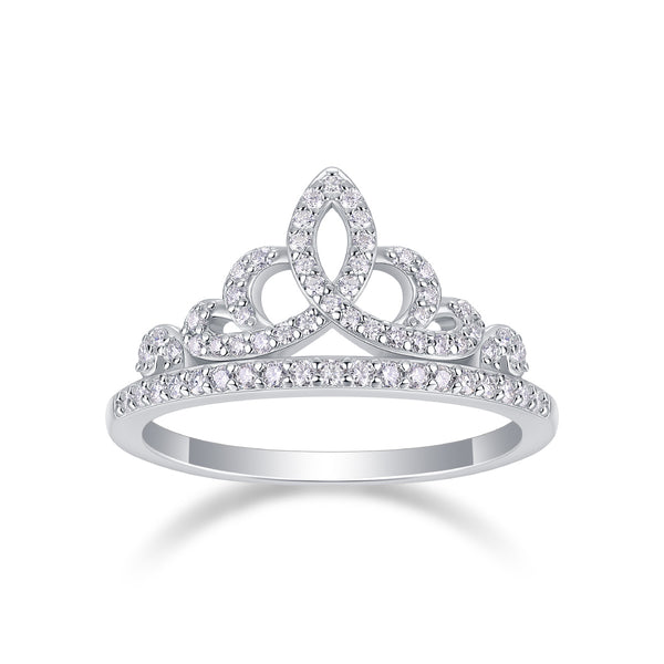 Crown Moissanite Silver Ring