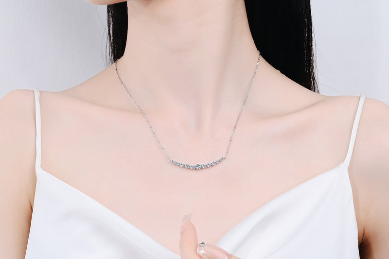 S925 Sterling Silver Moissanite Necklace Light Luxury High-grade 11 Karat D Color