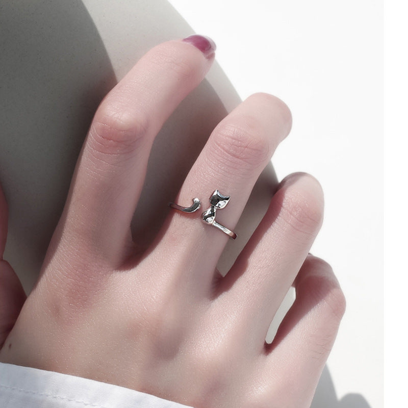 925 sterling silver Cat ring