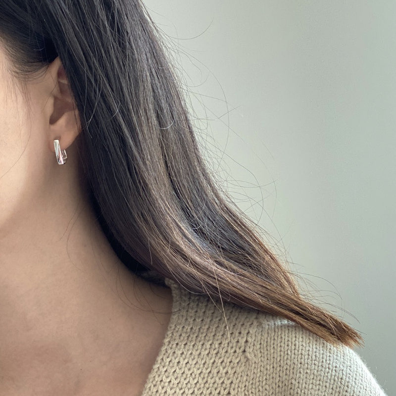 925 Sterling Silver Box Stud Earrings