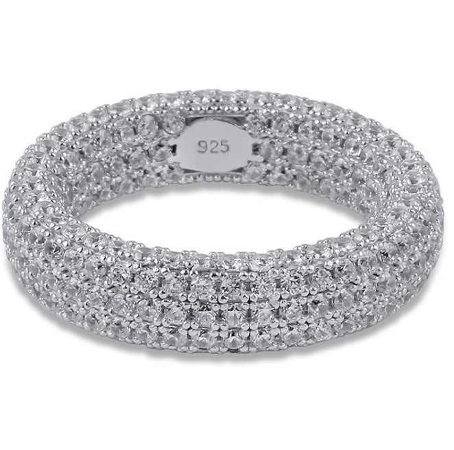 925 silver micro-studded zircon ring sterling silver jewelry hiphop hip-hop ring