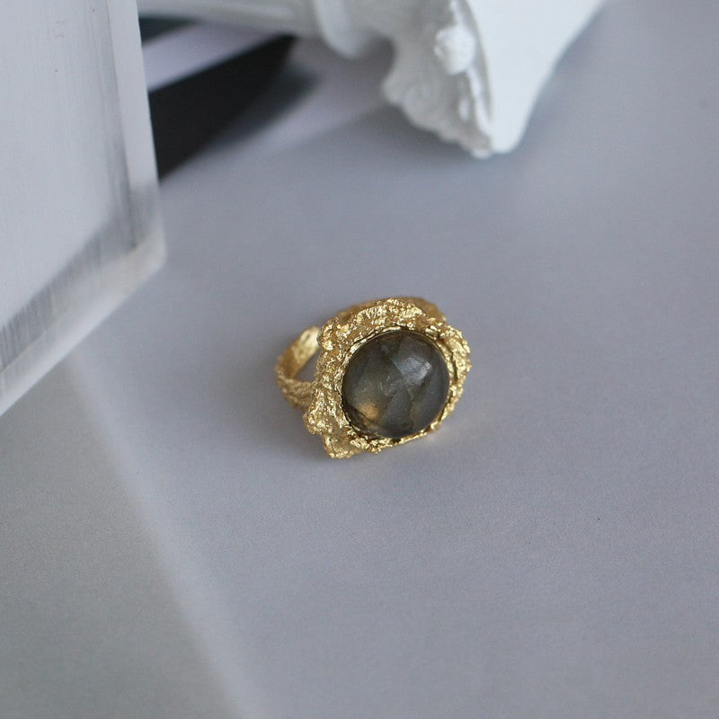 Moonstone Ring For Women studded with White Crystal