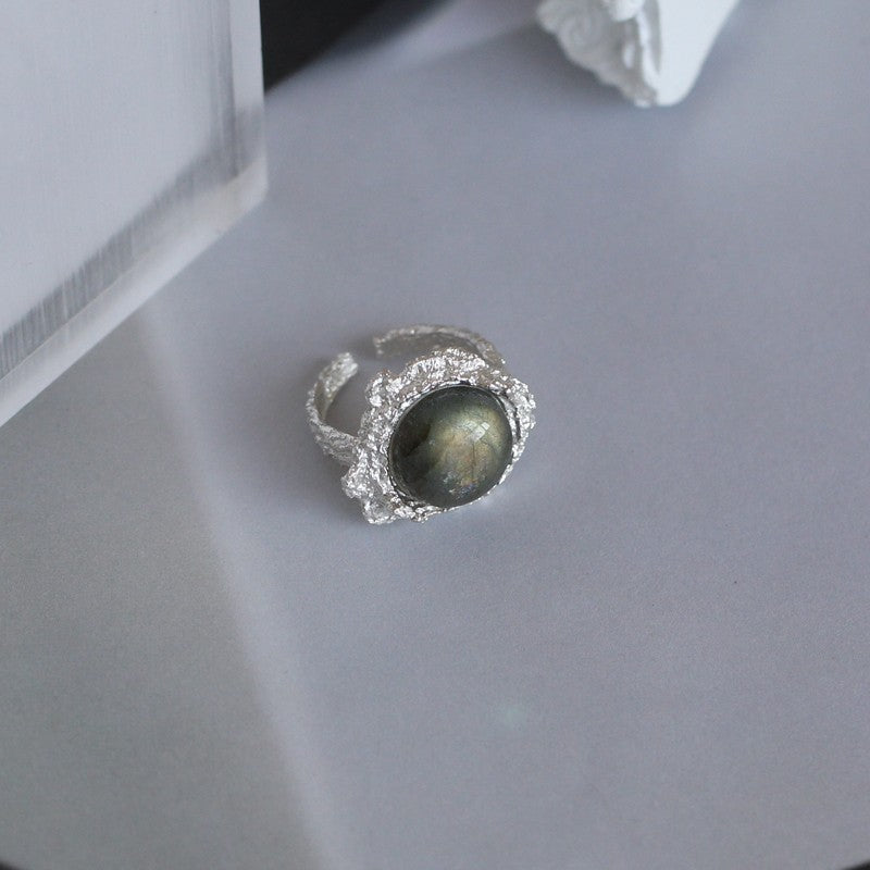 Moonstone Ring For Women studded with White Crystal