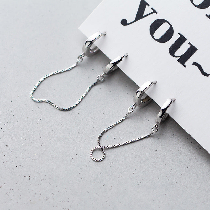 Pair of Double S925 silver Hoop earrings