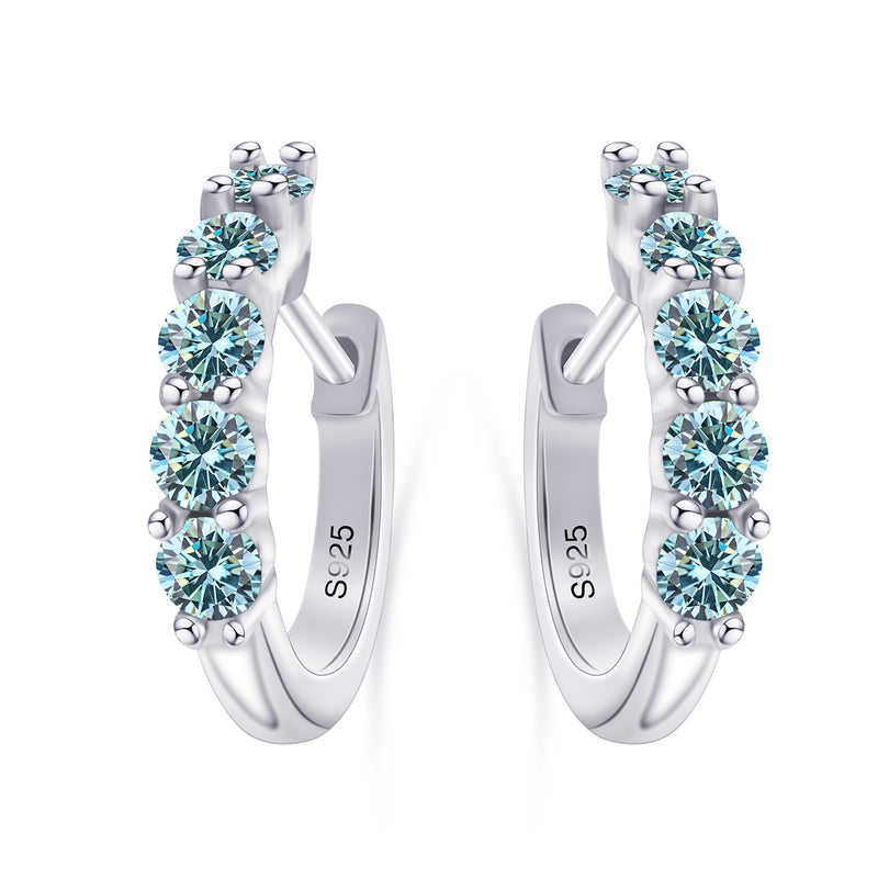 Moissanite Hoop Earrings D Color Moissanite Earrings