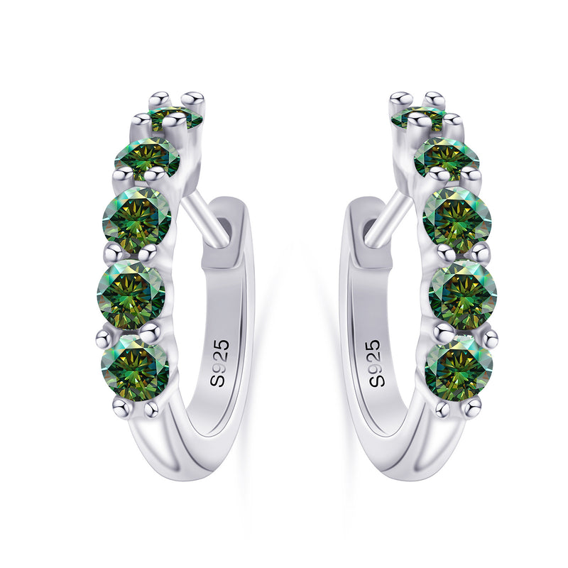 Moissanite Hoop Earrings D Color Moissanite Earrings