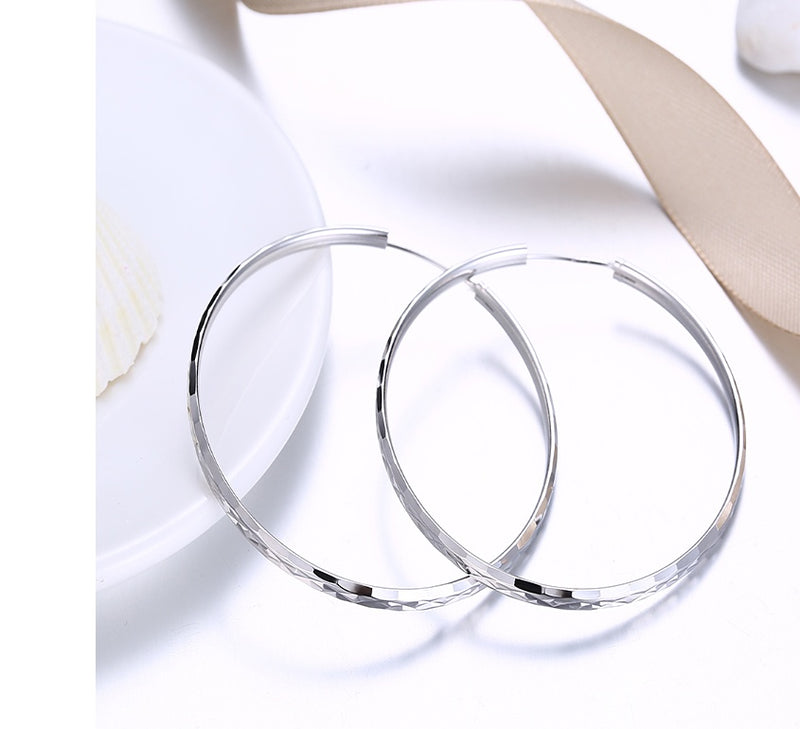 Big Silver Hoop Earrings