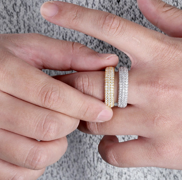 925 silver micro-studded zircon ring sterling silver jewelry hiphop hip-hop ring