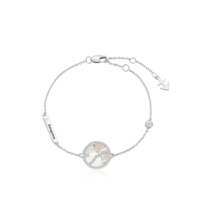 Zodiac 925 sterling silver bracelet