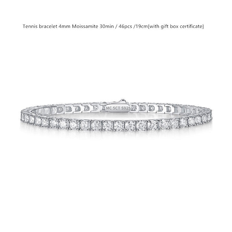 Sterling Silver D Color Moissanite Tennis Bracelet For WomenSterling Silver D Color Moissanite Tennis Bracelet – Multiple Sizes & Styles
