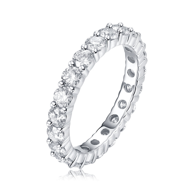 Luxury Fashion Diamond Ring, Row Diamond Ring, Moissanite Silver Ring, Jewelry