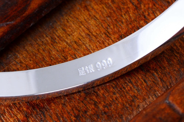 Simple Smooth Lovers Silver Bracelet