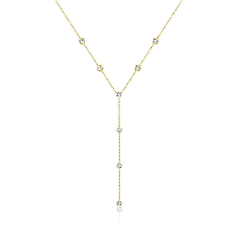 S925 Sterling Silver Tassel Diamond-studded Necklace