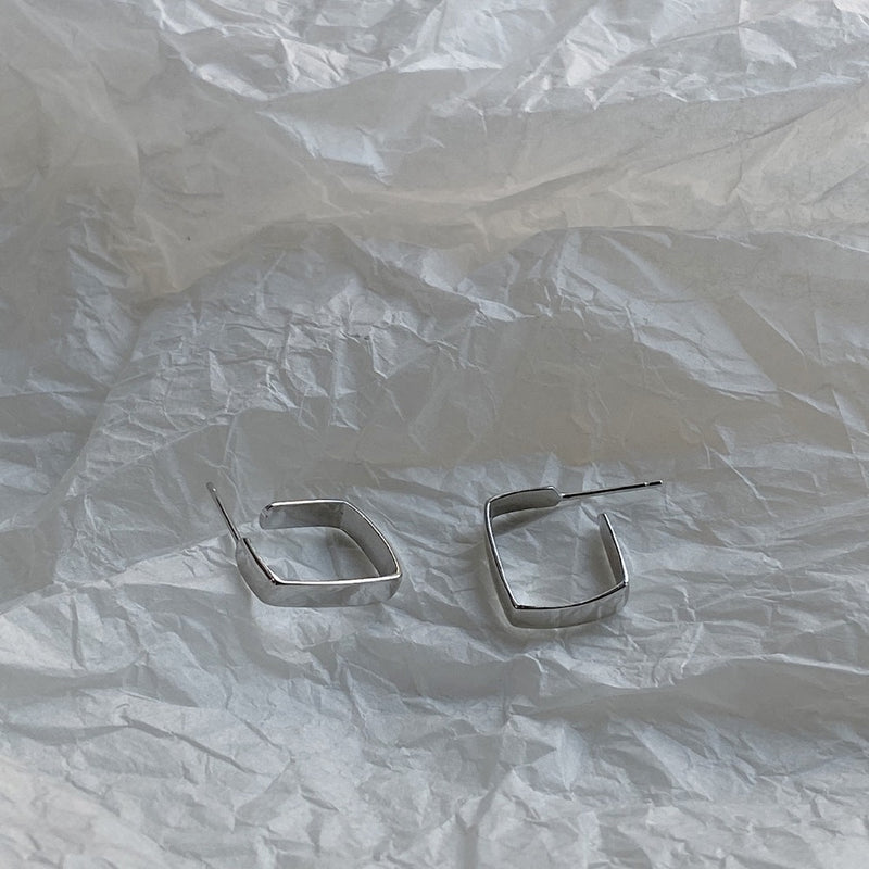 925 Sterling Silver Box Stud Earrings