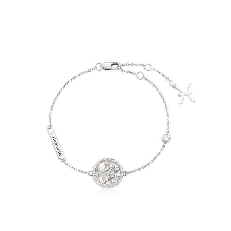 Zodiac 925 sterling silver bracelet