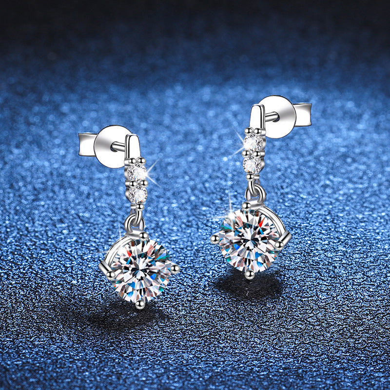 S925 Silver Moissanite Stud Earrings