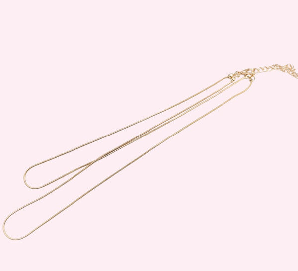 Layered Necklace, Snake Chain Necklace, 2 Strands Necklace, Double Chain Gold or Silver Necklace, Dainty Simple Necklace