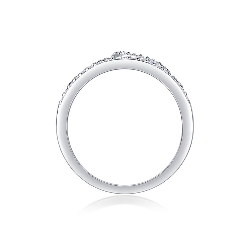 Crown Moissanite Silver Ring