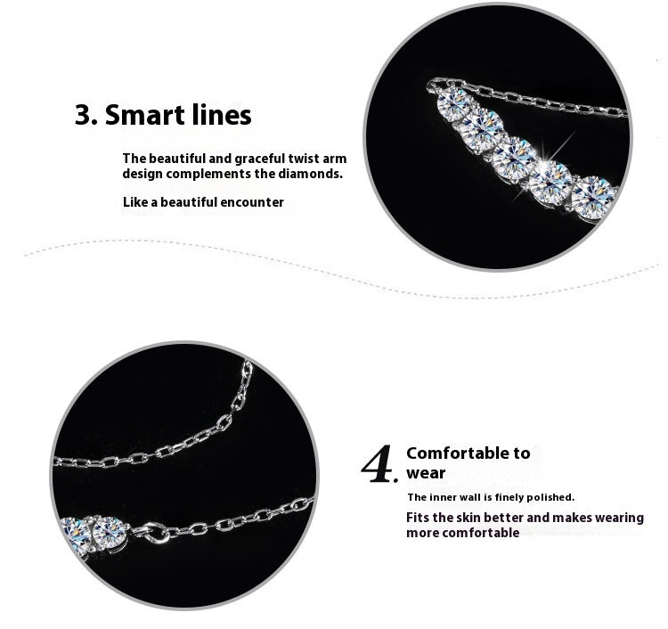 S925 Silver-plated Moissanite layer Pendant Necklace