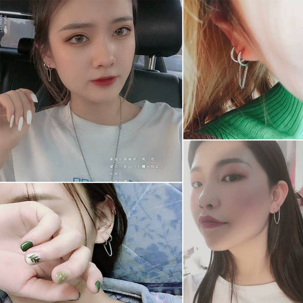 Pair of Double S925 silver Hoop earrings