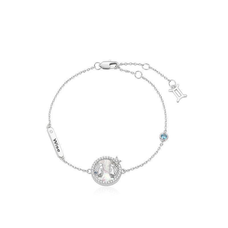 Zodiac 925 sterling silver bracelet