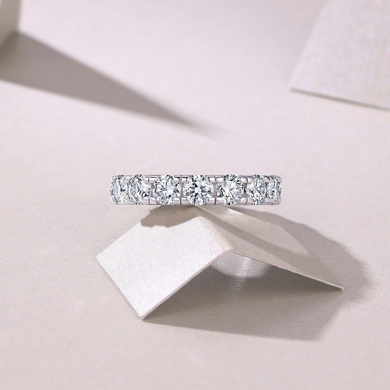 0.3-carat Moissanite S925 Silver And Platinum-plated Diamond Ring