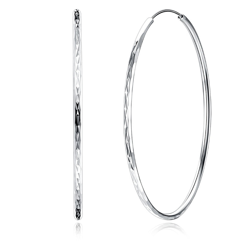 Big Silver Hoop Earrings