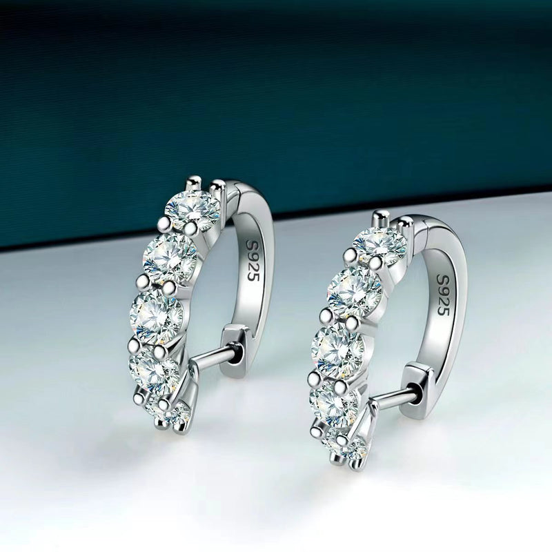 Moissanite Hoop Earrings D Color Moissanite Earrings