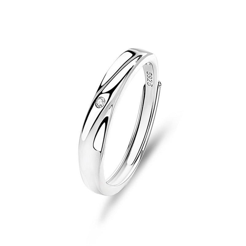 925 Sterling Silver Mobius X Ring Couple Ring