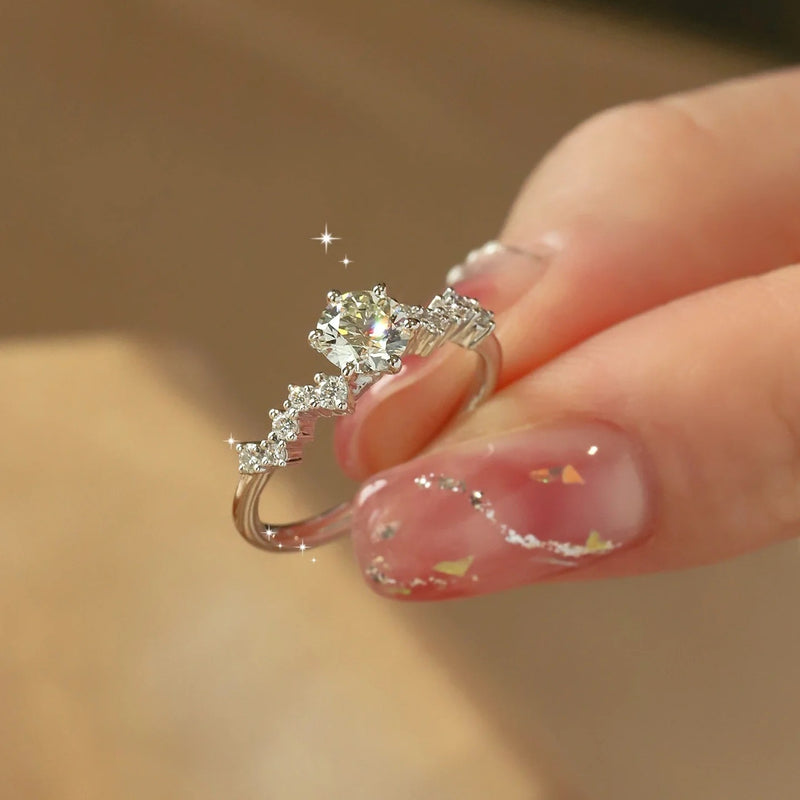 925 Sterling Silver Moissanite Ring