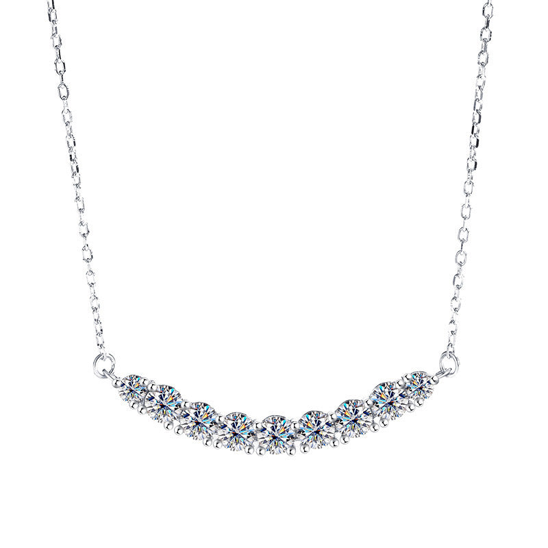 S925 Silver-plated Moissanite layer Pendant Necklace