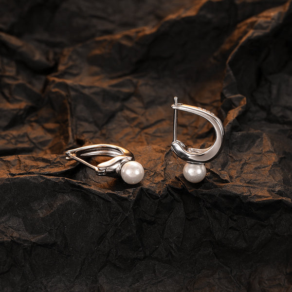 925 Sterling Silver Earrings Women's Pearl Fashion