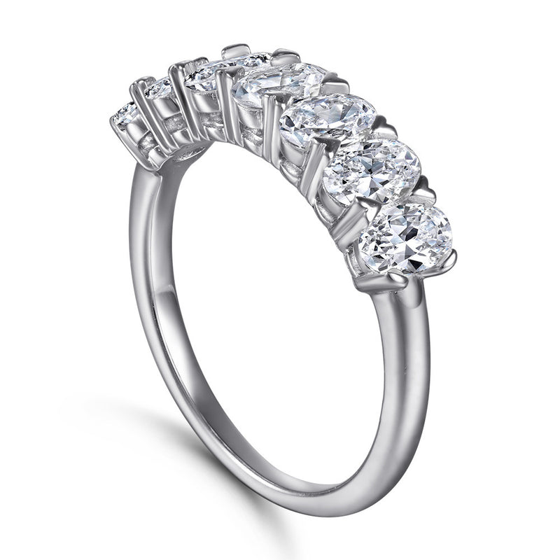 925 Silver Ring Zircon Ring Gang Drill Temperament Diamond Ring