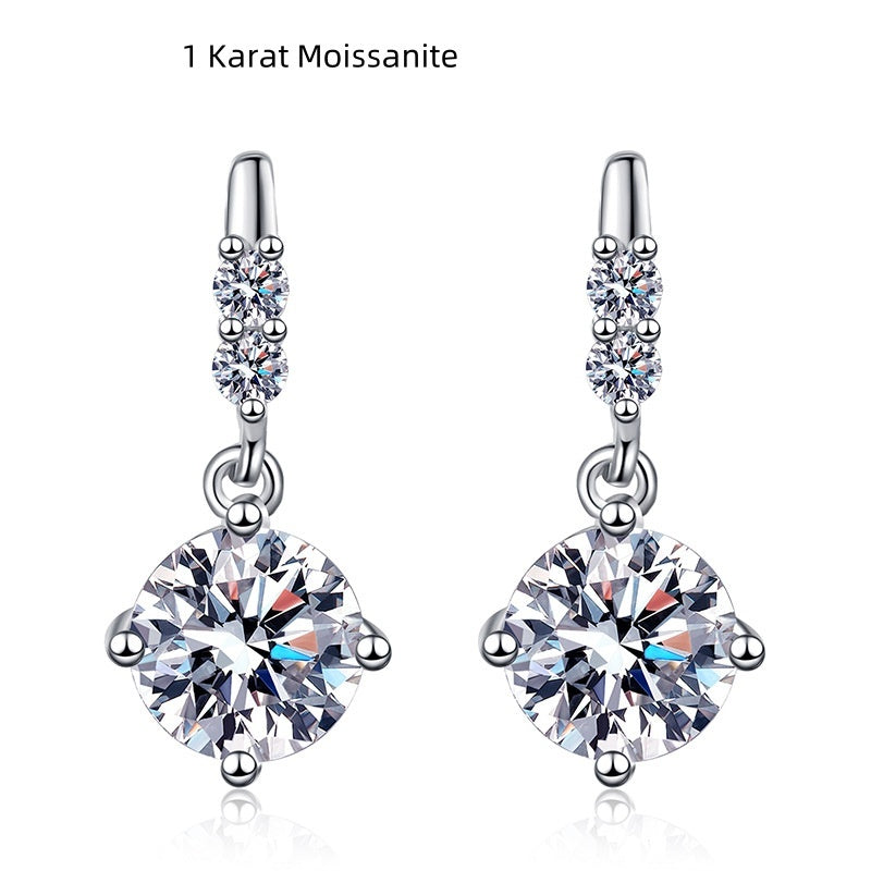 S925 Silver Moissanite Stud Earrings