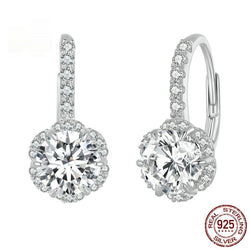 Sterling Silver Simple Elegant Moissanite Earrings