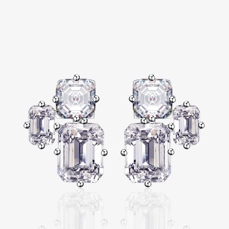 Women's Fashion Asymmetric 925 Sterling Silver Earrings