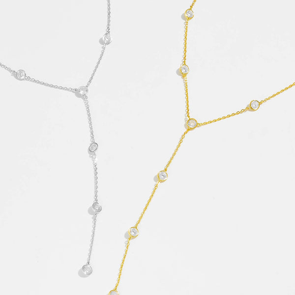 S925 Sterling Silver Tassel Diamond-studded Necklace