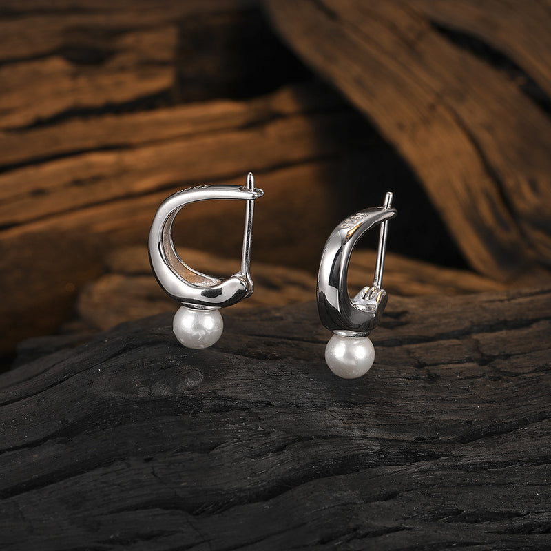 925 Sterling Silver Earrings Women's Pearl Fashion