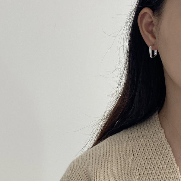 925 Sterling Silver Box Stud Earrings