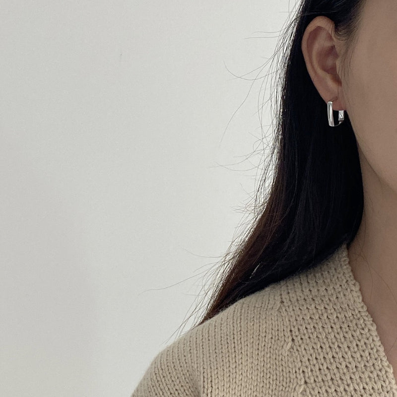 925 Sterling Silver Box Stud Earrings