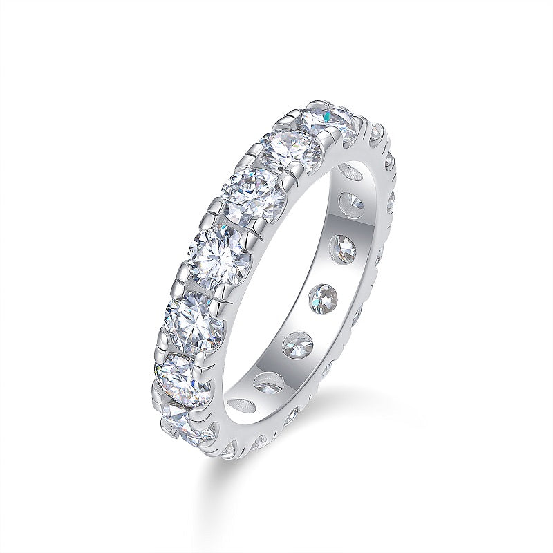 0.3-carat Moissanite S925 Silver And Platinum-plated Diamond Ring