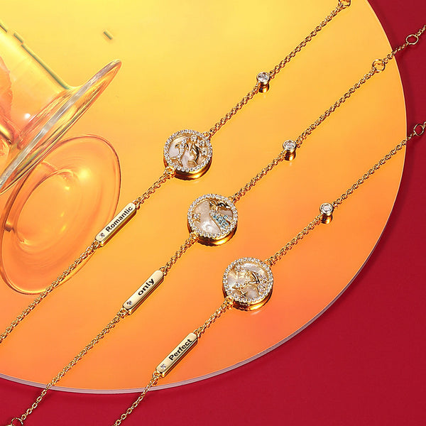 Zodiac 925 sterling silver bracelet