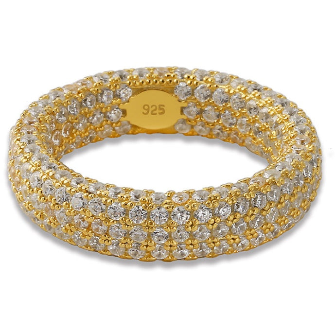 925 silver micro-studded zircon ring sterling silver jewelry hiphop hip-hop ring