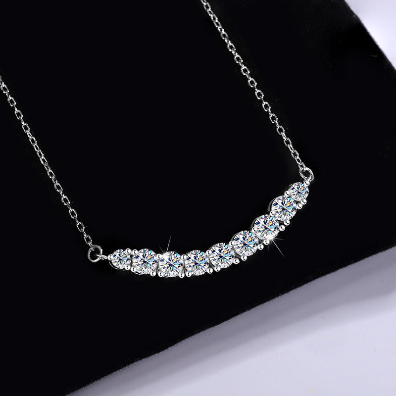 S925 Silver-plated Moissanite layer Pendant Necklace