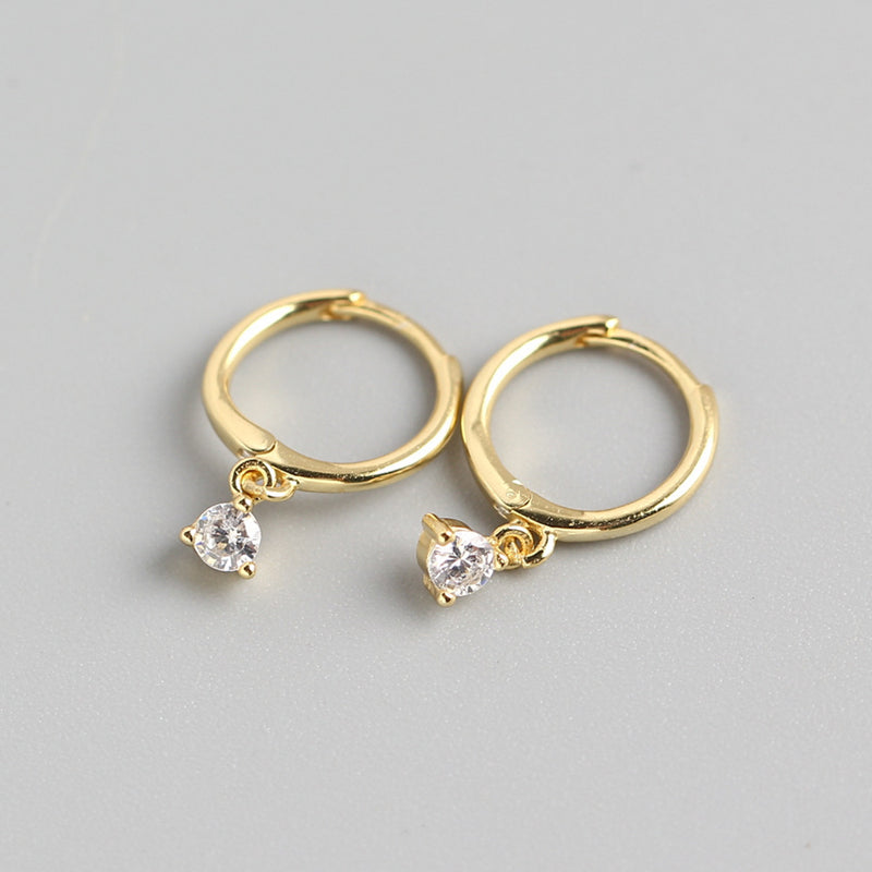 S925 Sterling Silver Classic Diamond Eardrop Earring