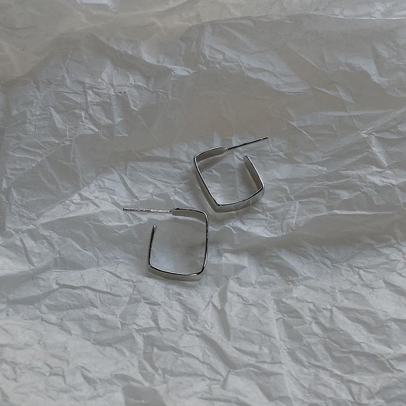 925 Sterling Silver Box Stud Earrings