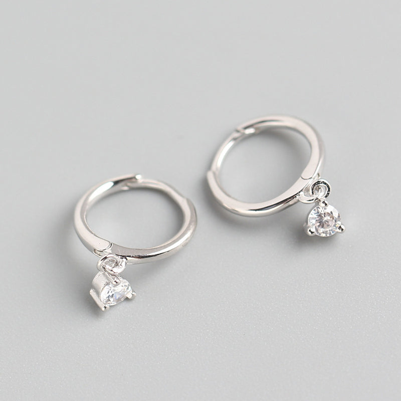 S925 Sterling Silver Classic Diamond Eardrop Earring