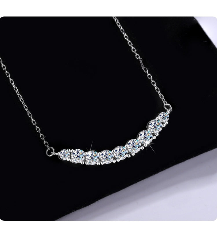 S925 Silver-plated Moissanite layer Pendant Necklace
